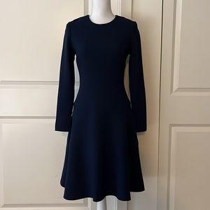 Lela Rose Navy Blue Long Sleeve A-line Dress